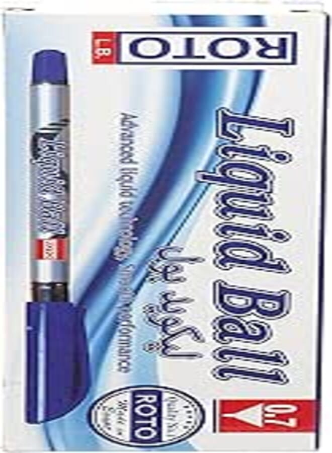 Roto 0.7mm Liquid Ballpoint Pen (Blue) - Set of 12 Pieces
